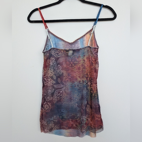 Vintage Express Rainbow Sheer Mesh Raw Hem Bow Detail Adjustable Cami Lace Trim - Picture 2 of 15